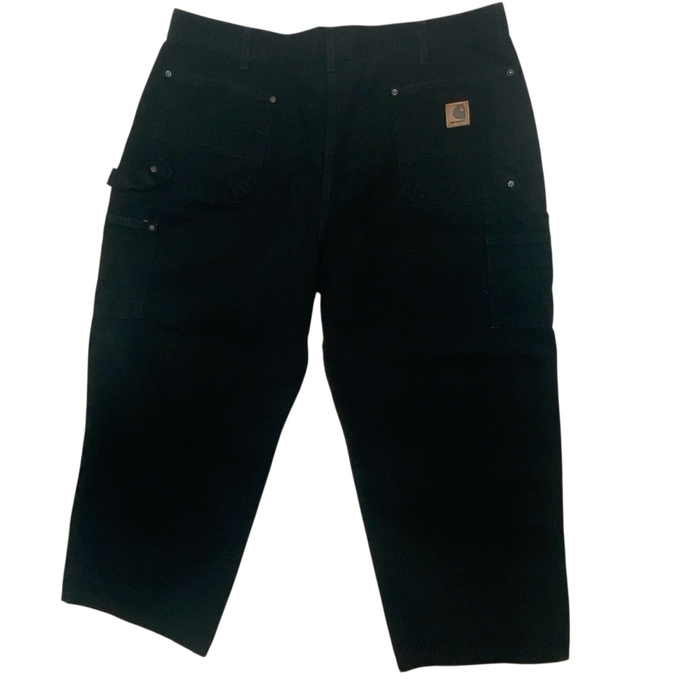 Vintage‎ Carhartt B136 Double Knee Jeans Pants size 40x30 Dungaree Fit Black USA - Picture 3 of 13
